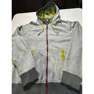 Franco Shade Gray Full Zip Hoodie With Ghost With Knives Size L EUC